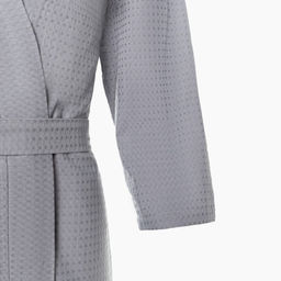 Халат вафельный женский Экономь и Я рукав 3/4, размер 42-44, серый, 100% хлопок, 200 г/м²