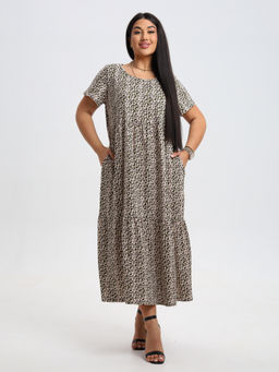 Трикотажное платье бежевое КП-02 (6)