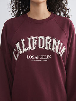 Bisiklet Yaka Paris Bask?l? Oversize Kad?n Sweatshirt Tunik