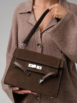 Замшевая сумка Rachel DBR 31361 кофе  фото 5