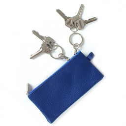 Футляр для ключей Croco-кл-500 (на молнии) натуральная кожа васильковый флотер (105) 205875  фото 3