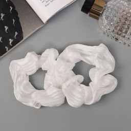 Цена за 6 шт. Резинки для волос «Орбита», набор 2 шт., Ариадна полосы блеск, 9 см, белые