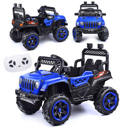 Электромобиль "Кросс" на аккумуляторе, с р/у управлением, в коробке (синий)