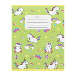 Комплект тетрадей из 10 штук, 12 листов в линию Calligrata «Единорожки», обложка мелованный картон, ВД-лак, блок офсет, 5 видов по 2 штуки