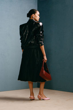 FALDA MIDI ARRUGADA WILLY CHAVARRIA X ZARA / Marino  фото 3