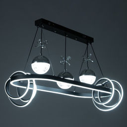 Светильник с ПДУ «Фиора» LED 120 Вт 3000-6000К черный 62×33×15-115 см