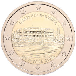 Монета 2 евро 2025 года Хорватия Амфитеатр в Пуле