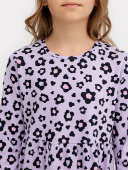 Платье для девочек светло-лиловое с принтом леопард - Mark formelle фото 5