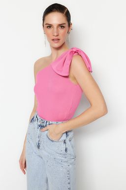 Trendyolmilla Pembe Tek Kol Fiyonk Detayl? Triko Bluz TPRSS22BZ0166 фото 5