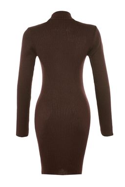 TRENDYOLMILLA Vizon Mini Triko Vucuda Oturan Elbise TWOAW23EL01389 фото 12