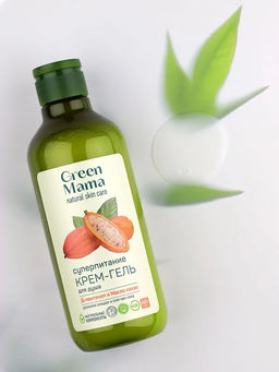 Крем - гель для душа суперпитание с д-пантенолом и маслом какао, 400 мл - Green mama фото 4