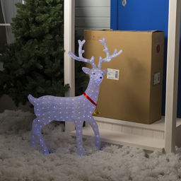 Светодиодная фигура «Олень на прогулке» 100 × 130 × 30 см, акрил, 228 LED, 8 режимов, 24 В, свечение белое