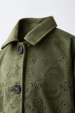 CHAQUETA EFECTO ANTE BORDADOS / Khaki - Zara фото 5