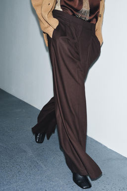 ZW COLLECTION WIDE-LEG TROUSERS WITH PLEATS - Zara фото 5