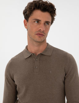 Vizon Melanj Slim Fit Polo Yaka Basic Triko Kazak - Pierre cardin фото 2