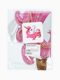 Цена за 2 шт. Воздушный шар фольгированный 16" "Единорог" розовый, набор 5 штук