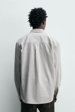 CAMISA CUADROS TEXTURA / Arena / Azul - Zara фото 3