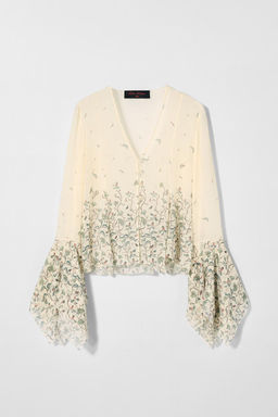 SILK PRINTED BLOUSE KATE MOSS X ZARA  фото 2