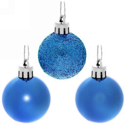 Цена за 2 шт. Новогодние шары 4 см (набор 24 шт) "Микс фактур", синий