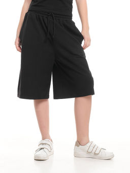 Шорты Багги Бермуды для девочки школьные 22-7696 черный