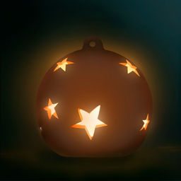 Ёлочная игрушка «Шар со звёздами», роспись, своими руками, керамический, со светодиодом