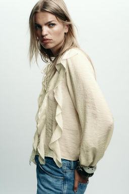ROMANTIC RUFFLED BLOUSE - Zara фото 4