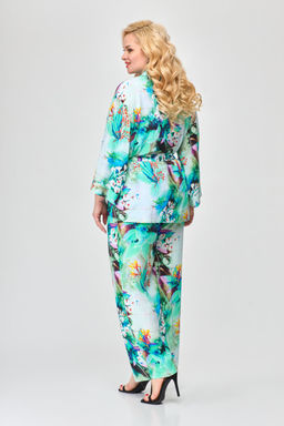 Костюм Svetlana Style 1779 бирюзовый+цветы+лаванда