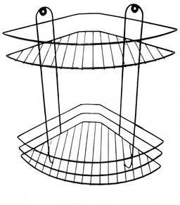 _Полка угловая 2-х секционная (23*23*41,5см) черн., арт. АЛТ10Ч