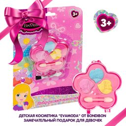Набор детской декор., косметики Bondibon Eva Moda, CRD 10?1,5?20 см; тени для век -3шт.(3г) / апплик  фото 7