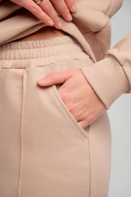 Арт. 2529 Костюм с брюками женский 44-50 (4 шт) Цвет:верх-бежевый,низ-бежевый - Калинка фото 5