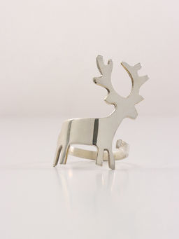 Цена за 6 шт. Кольцо для салфеток Лесной олень, 7.5?4.4.5?4.5 см, латунь, никелевое покрытие