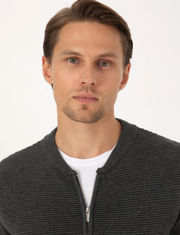 A__k Gri Melanj Slim Fit Fermuarl_ Triko H_rka - Pierre cardin фото 2