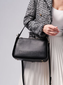 Сумка кожаная на плечо Deboro 30790 черный