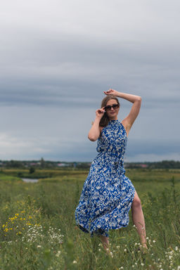 Платье Тахира (синий) - Nadi bordo фото 6