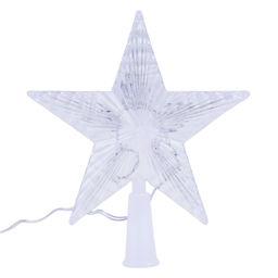 ULD-H1515-010/STB/2AA WARM WHITE STAR-2 Украшение светодиодное для ёлки Звезда-2, 15см, на батарейках (не в/к). 10 светодиодов. Теплый белый свет. Прозрачный провод. TM Uniel.