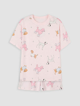 Desenli K?z ?ocuk ?ortlu Pijama Tak?m?