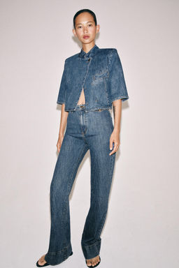 JEANS ZW COLLECTION FLARE TIRO ALTO / Azul - Zara фото 4