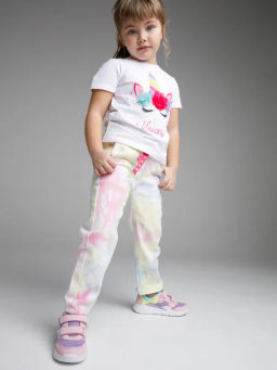 PlayToday / Брюки текстильные джинсовые для девочек  фото 5