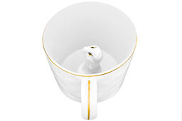 Кружка 300 мл 14*10*7,5 см Любопытная змея внутри кружки, белая с золотом - Elan gallery фото 4