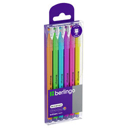Набор ручек гелевых Berlingo "Brilliant Neon" 6цв. (CNg_30306) неон, 0.8мм
