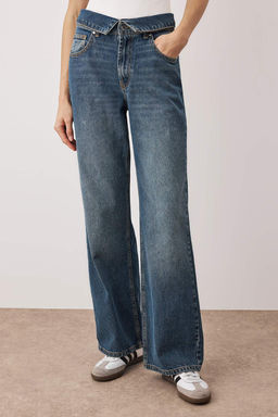 Mavi Yuksek Bel Kemer Detayl? Wide Leg Jeans TWOAW26JE00172 - Trendyolmilla фото 3