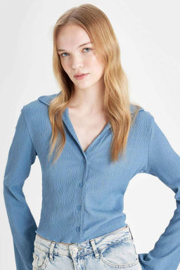 Coool Fitted Uzun Kollu Gomlek - Defacto фото 3