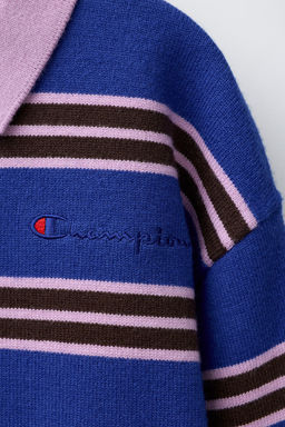 CHAMPION ® X ZARA EMBROIDERED STRIPED KNIT SWEATER  фото 3