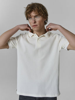 Поло мужское прямое бежевое