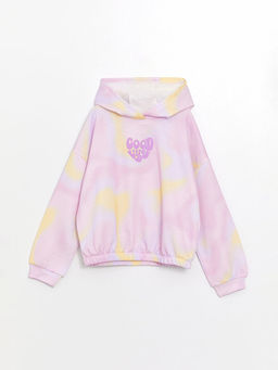 Kap??onlu Bask?l? Uzun Kollu K?z ?ocuk Sweatshirt - Waikiki фото 3