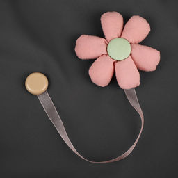 Цена за 2 шт. Подхват для штор Цветочек, d = 10 см, цвет розовый/зелёный - Арт узор фото 2