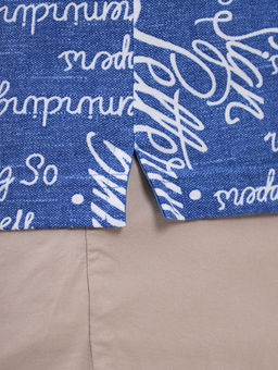 Джемпер мужской с воротником поло короткий рукав GREG G144-KP24-UT16 (белые буквы)  фото 3