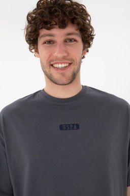 Erkek Oversize Fit Bisiklet Yaka Antrasit Ti__rt Sepette S_rpriz _ndirim - U.s. polo assn фото 3