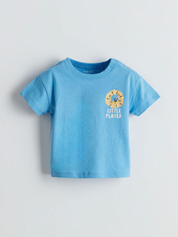 Bisiklet Yaka Bask?l? Erkek Bebek Ti??rt