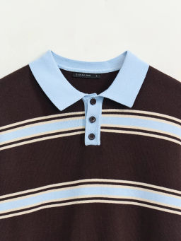 Джемпер поло в полоску / Zarina  фото 10